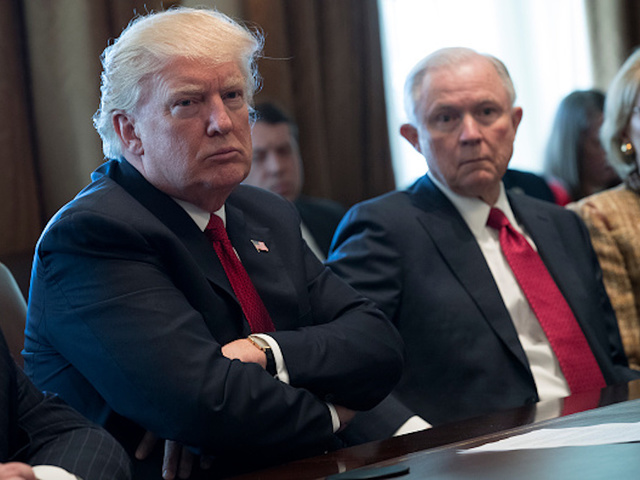 President Trump takes aim at Sessions again, even as AG attends White House meeting