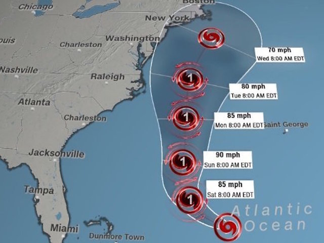 Jose, back to hurricane, may hit northeastern US next week