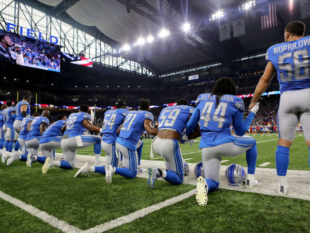 Fewer NFL players taking a knee for national anthem on Sunday