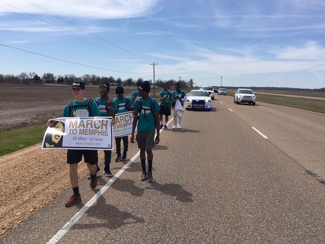 Six teens walking 50 miles to Memphis in honor of Martin Luther King Jr.