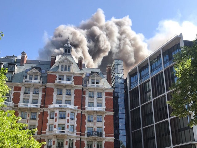 Fire rips through newly renovated Mandarin hotel in London