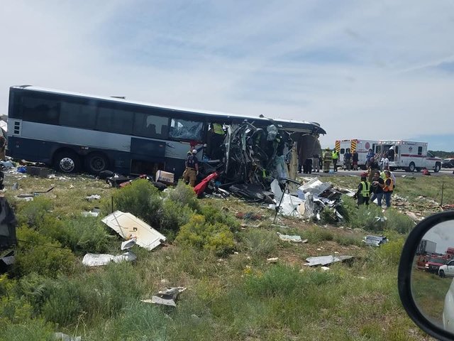 7 dead in New Mexico bus-truck crash, state police say